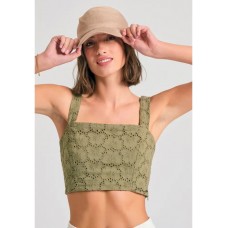 Tank top crop με κέντημα