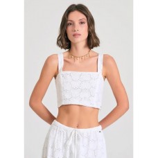Tank top crop με κέντημα