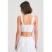 Tank top crop με κέντημα