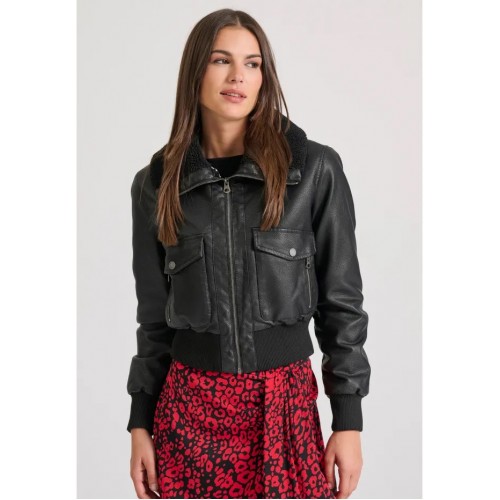 Γυναικείο biker jacket Funky Buddha από οικολογικό δέρμα Γυναικείο biker jacket Funky Buddha από οικολογικό δέρμα