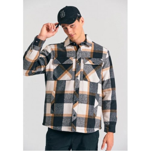 Ανδρική Ζακέτα Funky Buddha casual με γιακά Ανδρική Ζακέτα Funky Buddha casual με γιακά