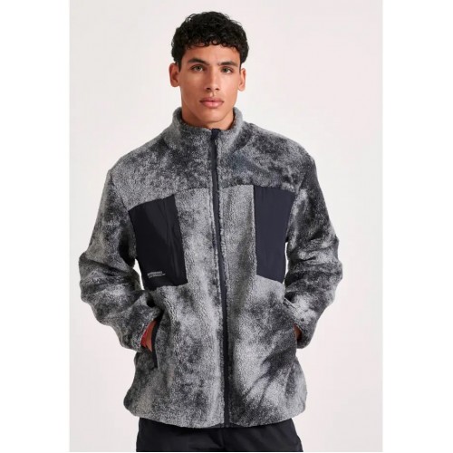Ανδρική Ζακέτα Funky Buddha από οικολογική γούνα με patched τσέπες Ανδρική Ζακέτα Funky Buddha από οικολογική γούνα με patched τσέπες